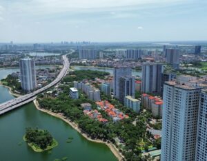 private lake estate aerial